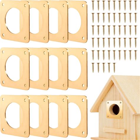 bird house metal plate guard 1&1 2 opening|Metal Bird House Portal Protector Set of 3 .